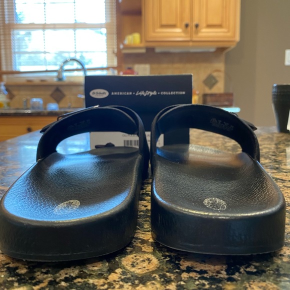 DR. SCHOLL'S Women's OG Pool Slides Poolside Black 10 in box like new - Picture 11 of 12